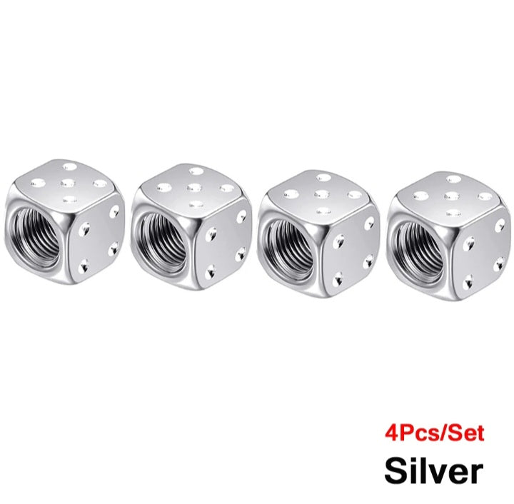 Dice tire valve caps