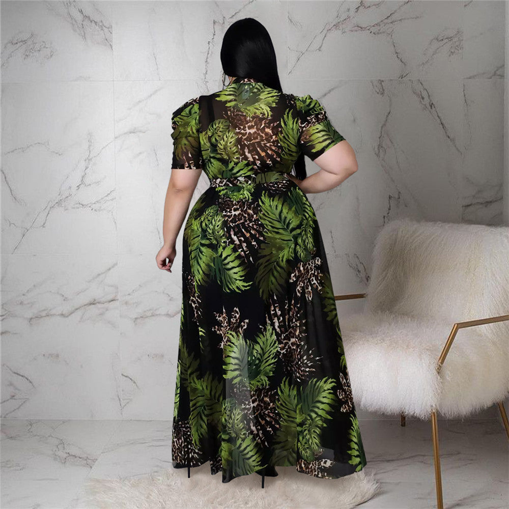Elegant Chiffon Dress Top Mesh Blouse