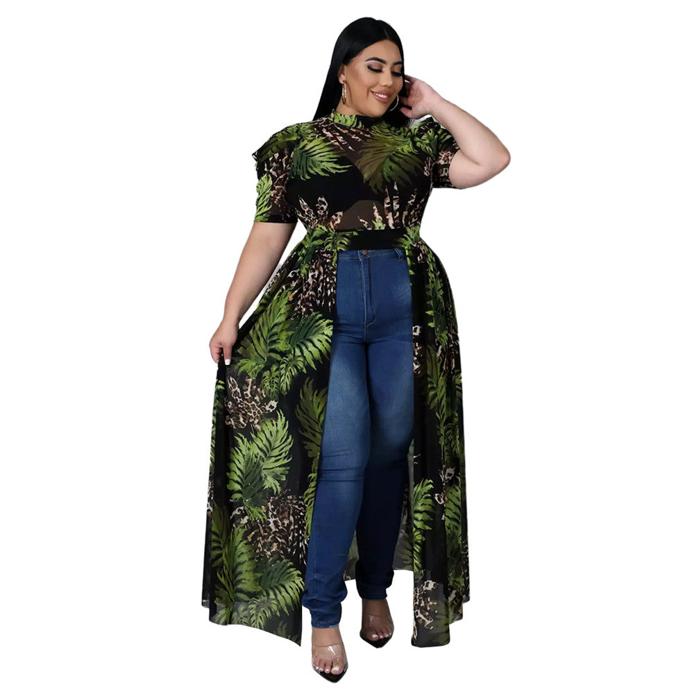 Elegant Chiffon Dress Top Mesh Blouse