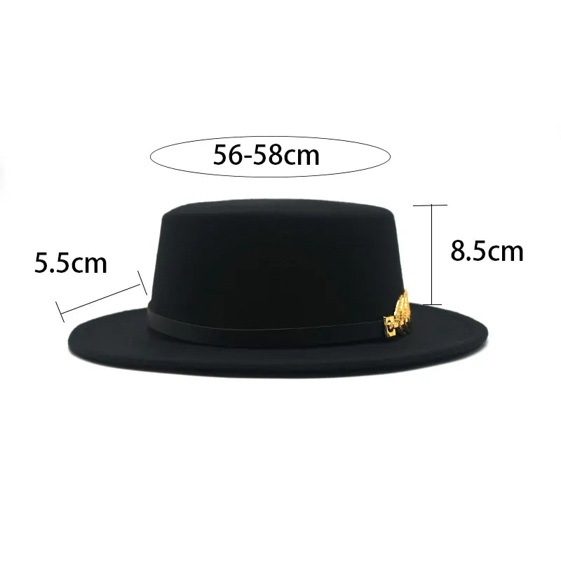 Round Hat with gold leaf band