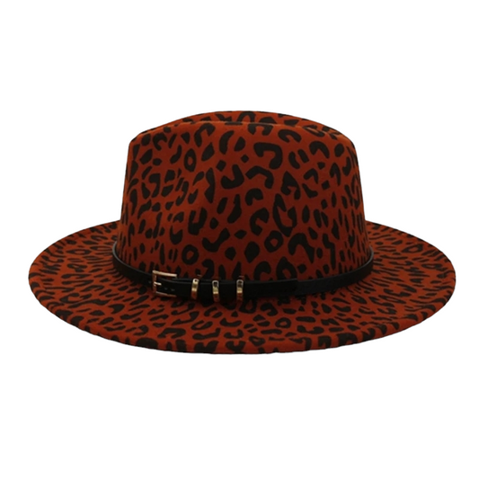 Autumn Leopard Fedora with Belt Strap