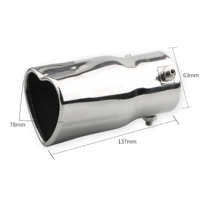 Heart shaped exhaust muffler straight