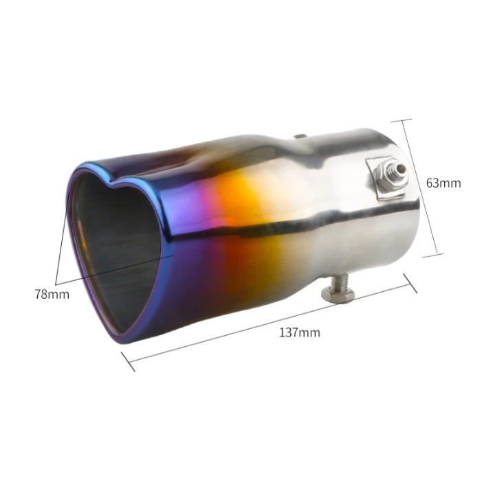 Heart shaped exhaust muffler straight