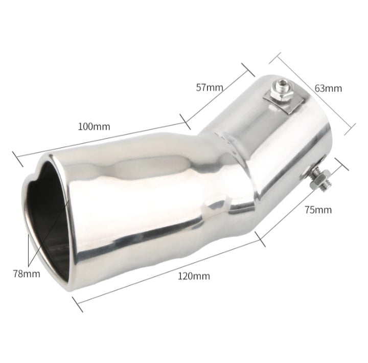 Heart shaped exhaust muffler curved