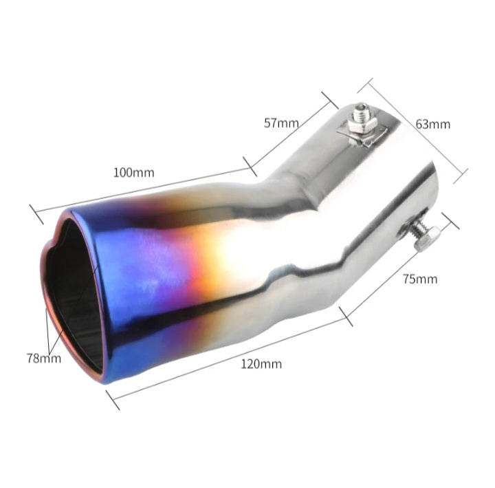 Heart shaped exhaust muffler curved