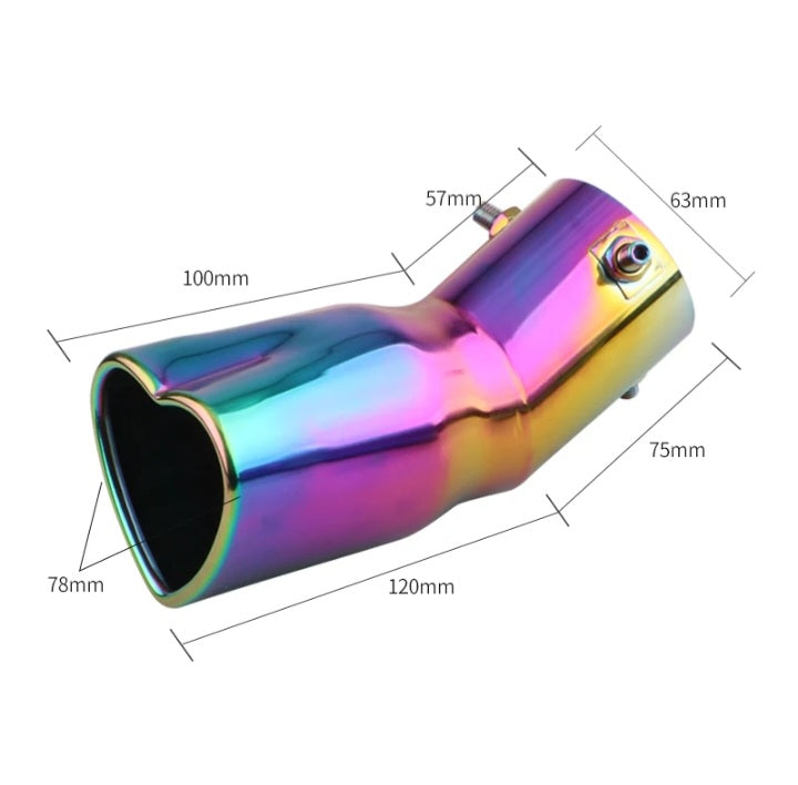 Heart shaped exhaust muffler curved