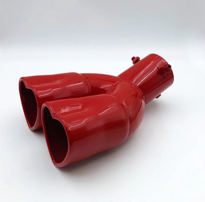 Dual heart shaped exhaust muffler curved