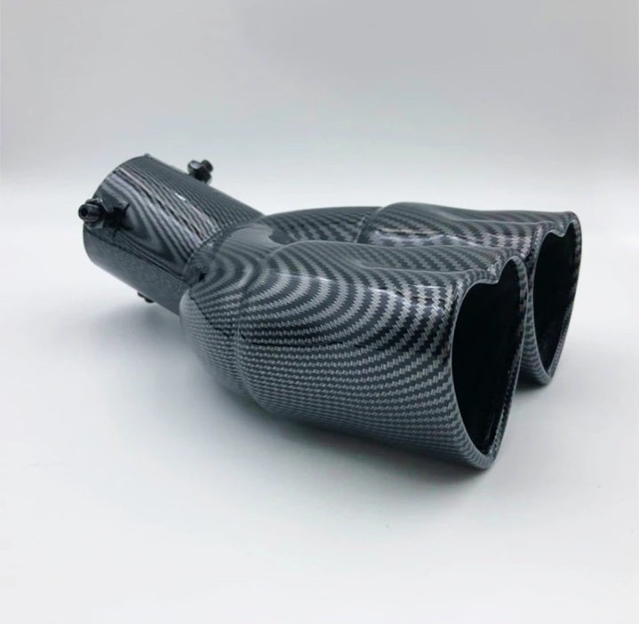 Dual heart shaped exhaust muffler curved