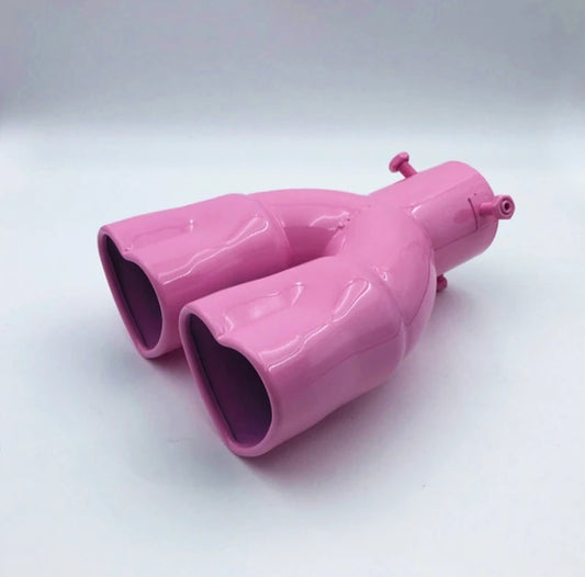 Dual heart shaped exhaust muffler straight