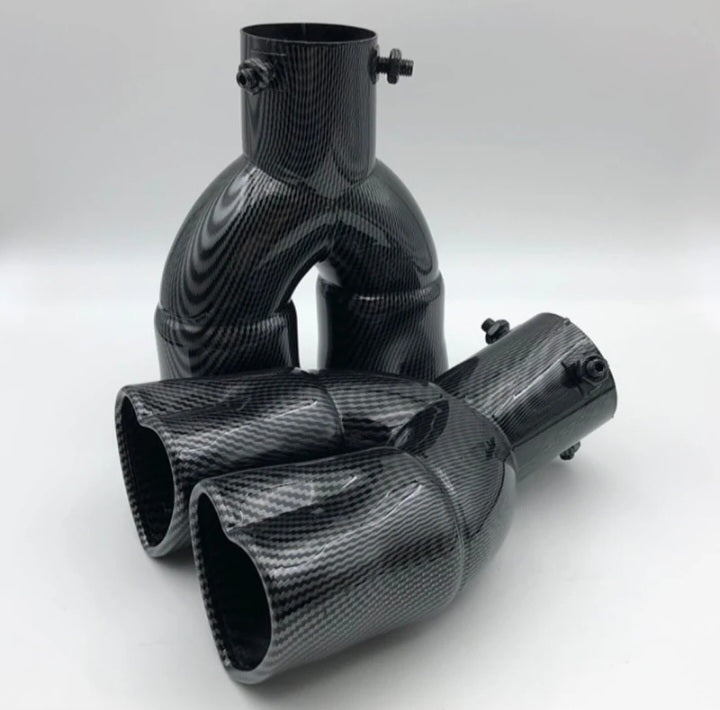 Dual heart shaped exhaust muffler curved