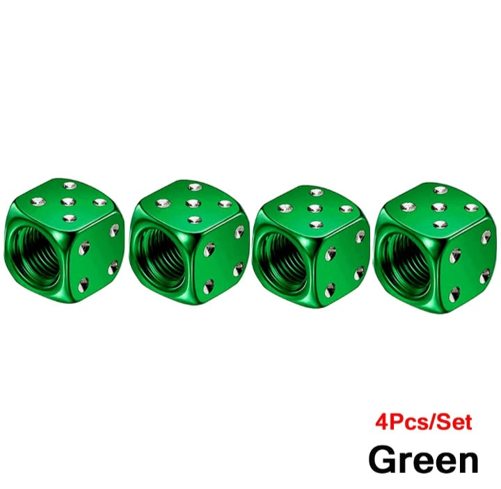 Dice tire valve caps