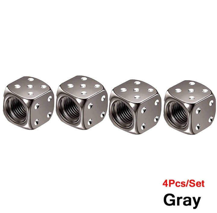 Dice tire valve caps