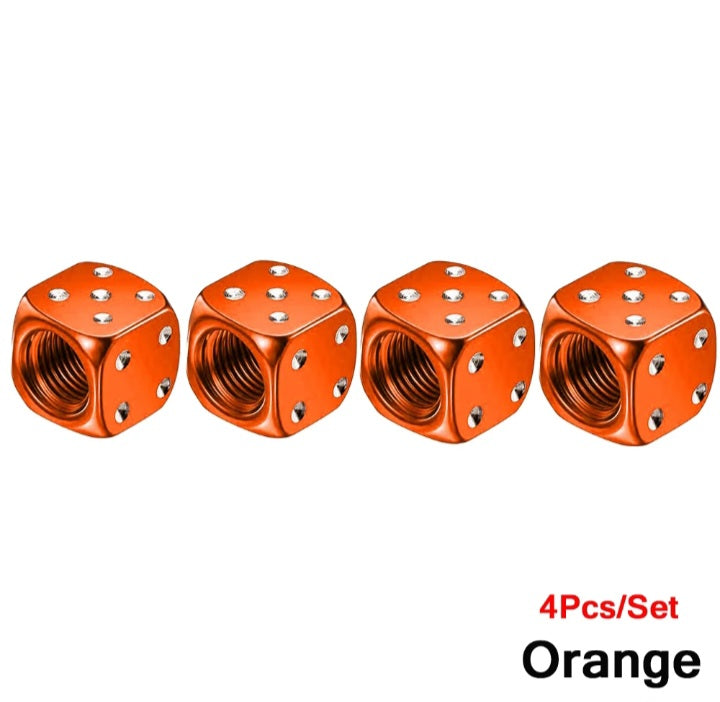 Dice tire valve caps