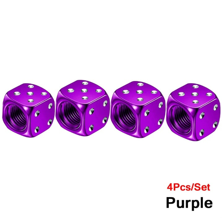 Dice tire valve caps