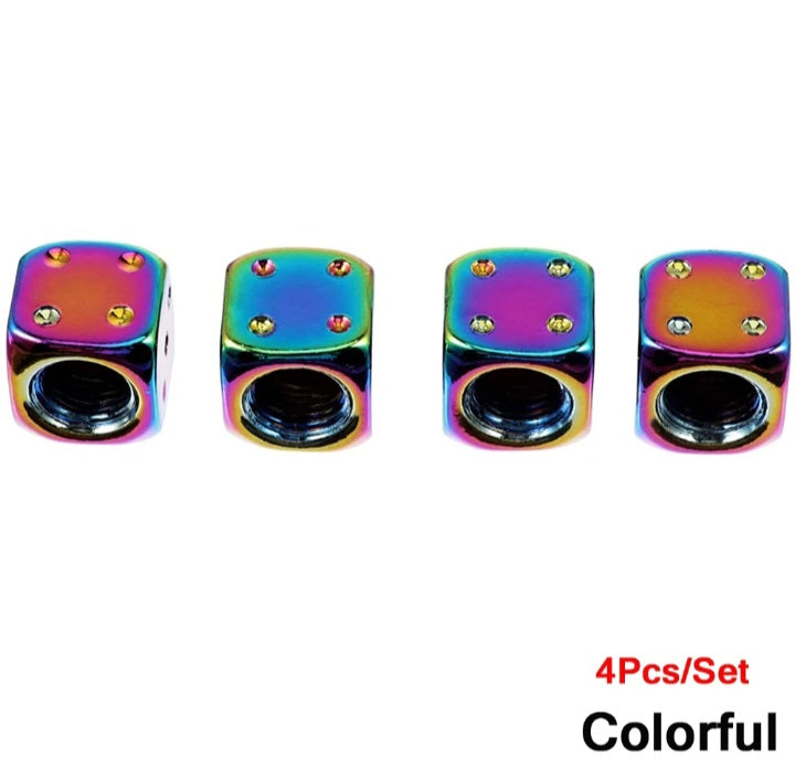 Dice tire valve caps