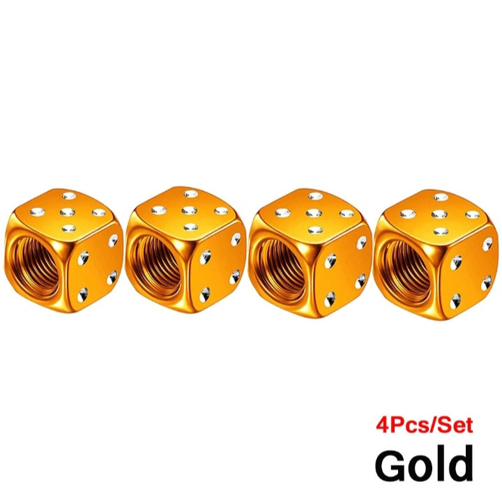 Dice tire valve caps