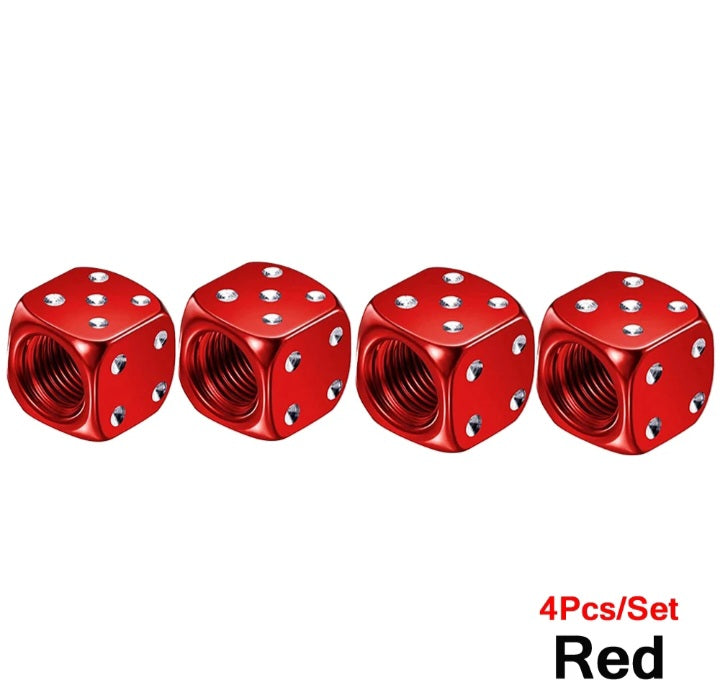 Dice tire valve caps