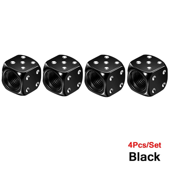 Dice tire valve caps