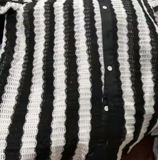 Mens striped knit button up